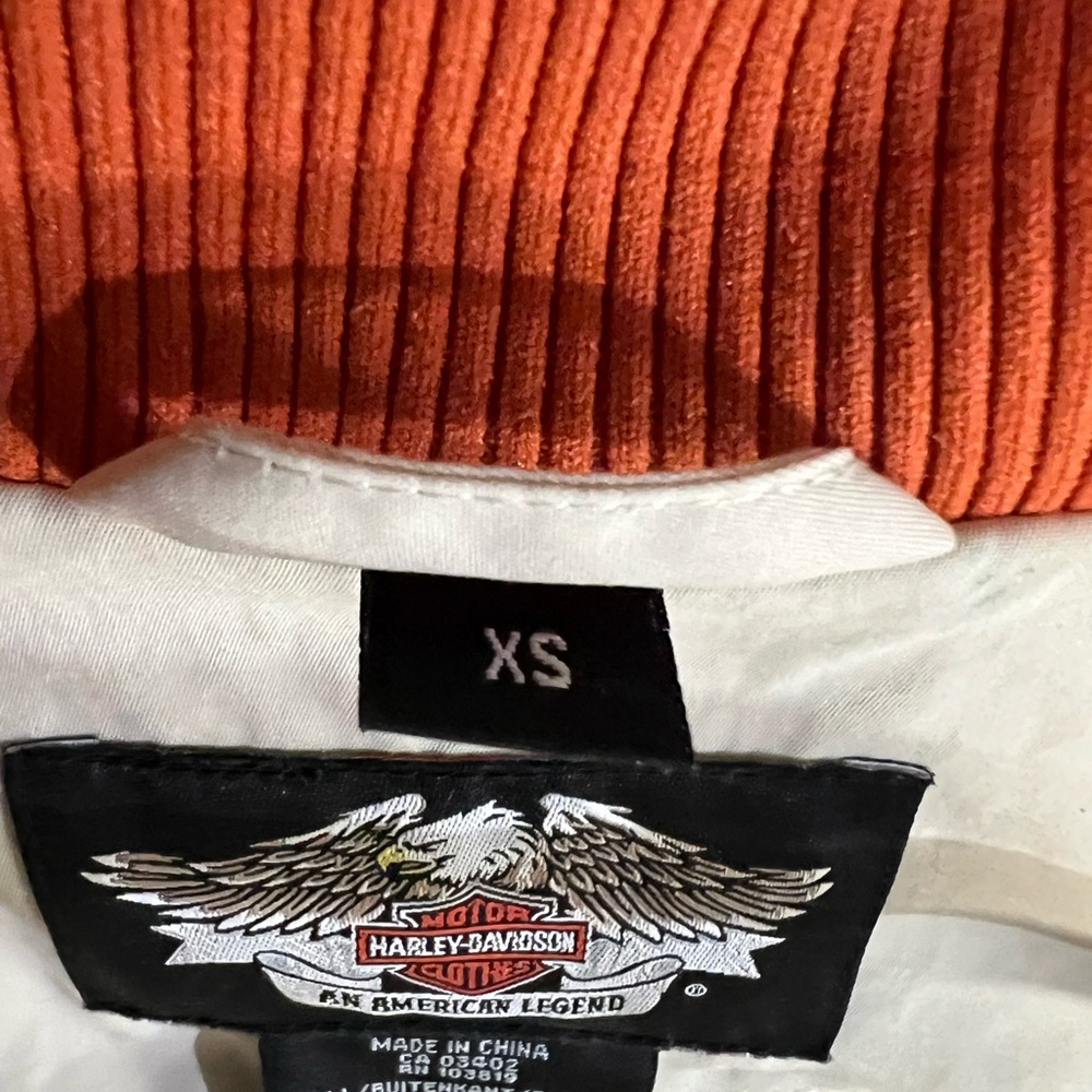 Harley Davidson Jacket Nylon Polyester Orange Xs … - image 7
